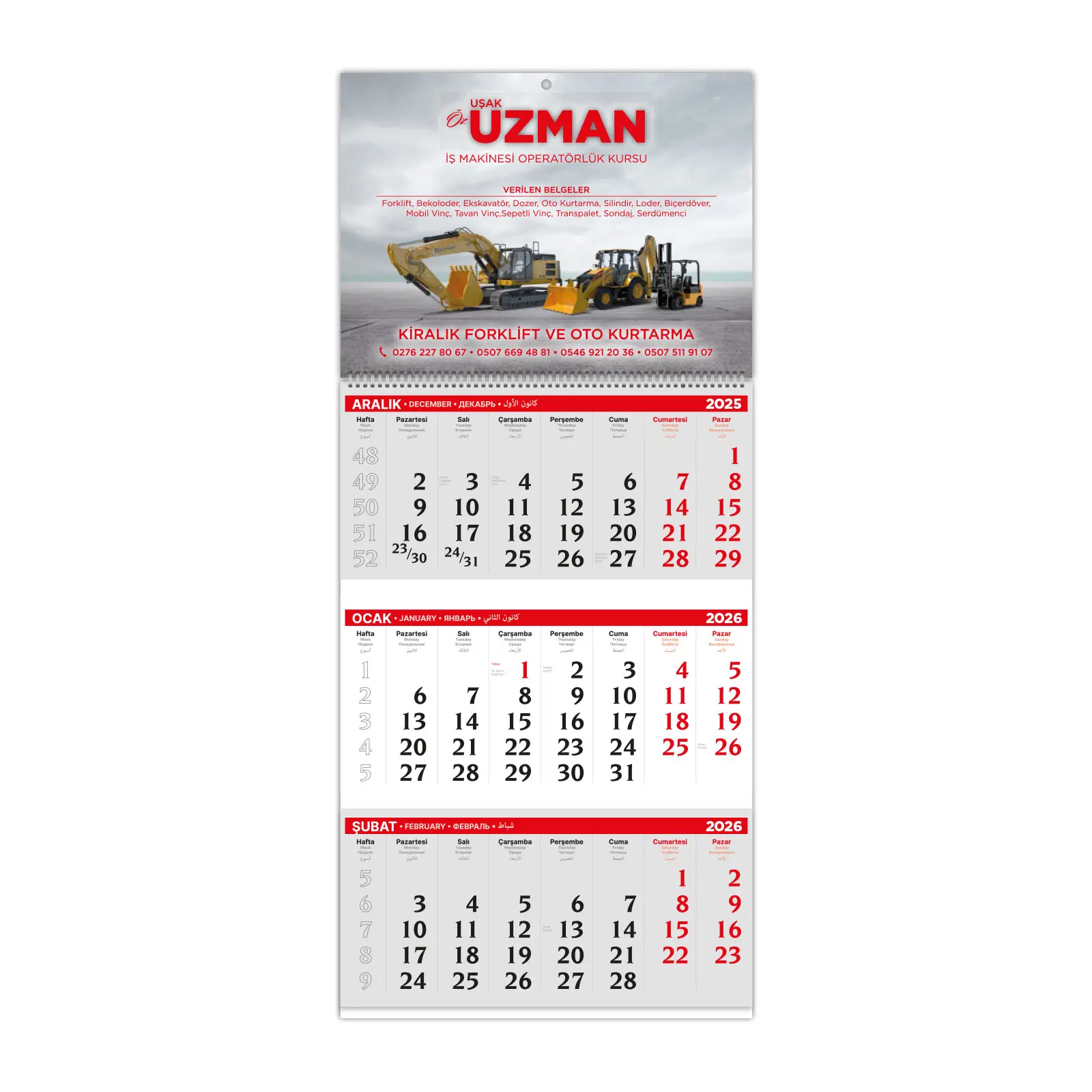 ALA-02 1 PARÇA SPİRALLİ GEMİCİ TAKVİMİ