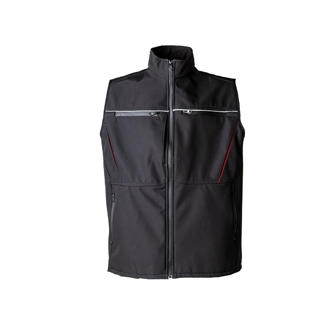 Softshell İş Montu Kolsuz (kırmızı şerit detaylar)